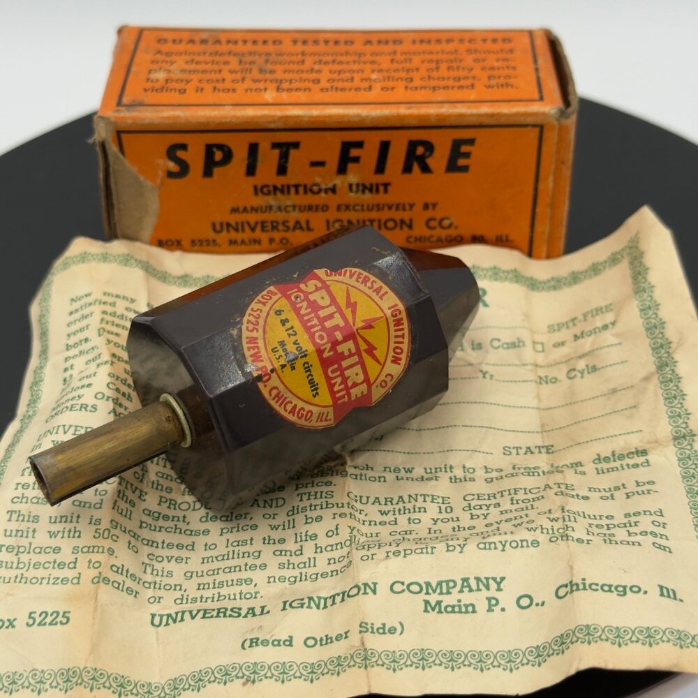 Vintage Spit-Fire Ignition Unit 6-12 Volts Circuits Universal Ignition Co